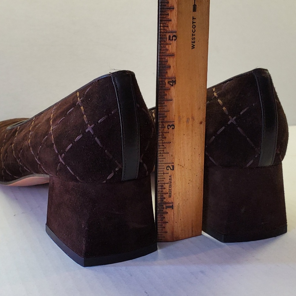 Salvatore Ferragamo Brown Quilted Suede Slip On - Picture 7 of 8